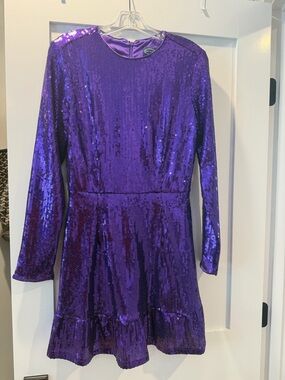Scoop NYC Shimmering Purple Sequin Mini Dress